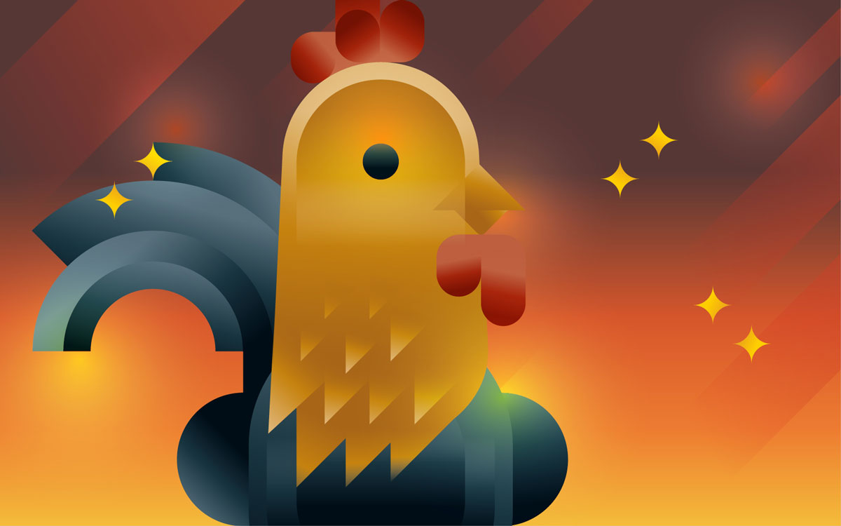 Rooster character, illustration by Francesco Faggiano illustrator