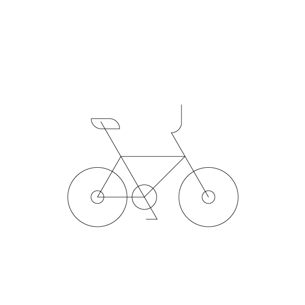 Animation of a bmx bike model icon, showing its evolution from outline to flat and gradient colors, illustration by francesco faggiano illustrator