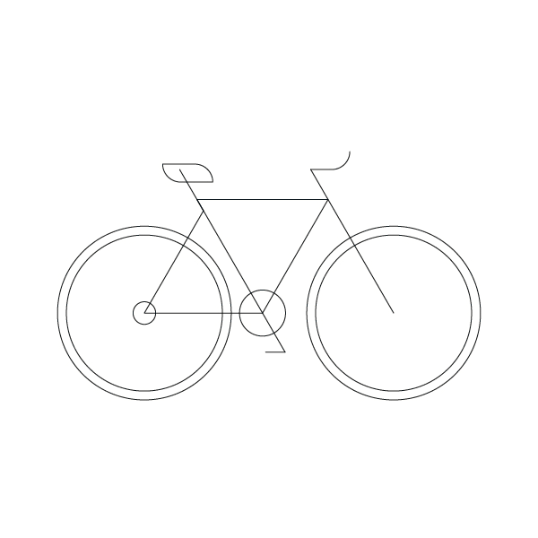 Animation of a fixed bike model icon, showing its evolution from outline to flat and gradient colors, illustration by francesco faggiano illustrator