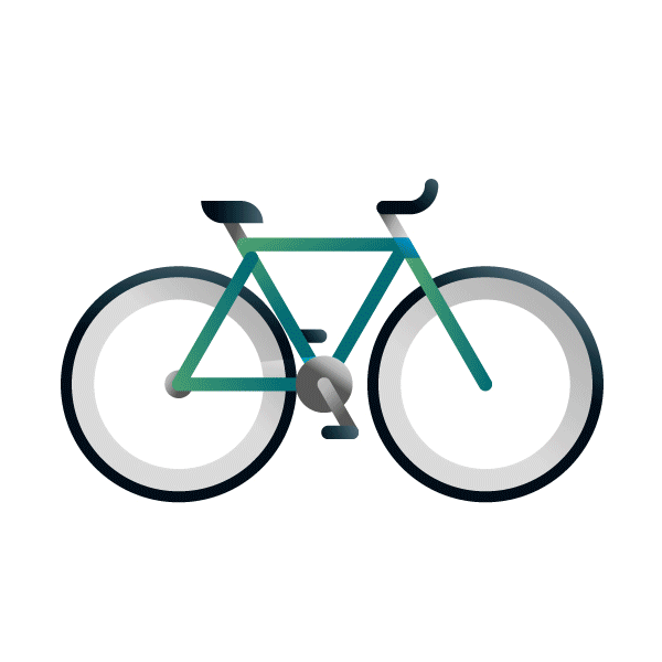 Animation of six different bike models in gradient colors, illustration by francesco faggiano illustrator