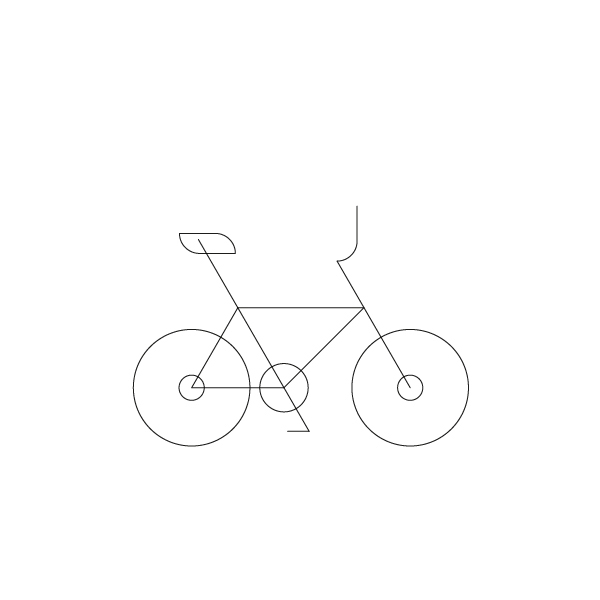 Bmx bike model outline icon, illustration by francesco faggiano illustrator