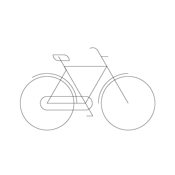 Man city-bike model outline icon, illustration by francesco faggiano illustrator