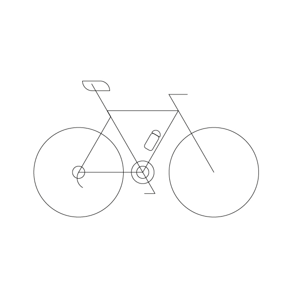 Road bike model outline icon, illustration by francesco faggiano illustrator