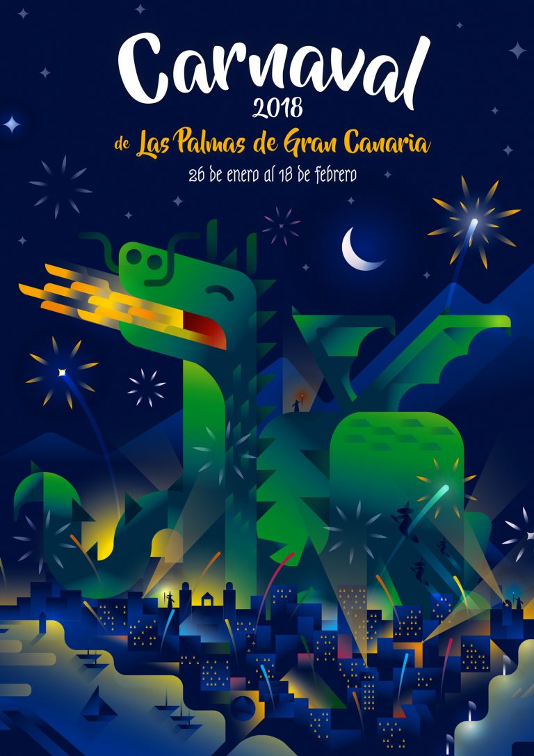 Winner illustration for the contest of Las Palmas de Gran Canaria's Carnival in 2018, , illustration by Francesco Faggiano illustrator